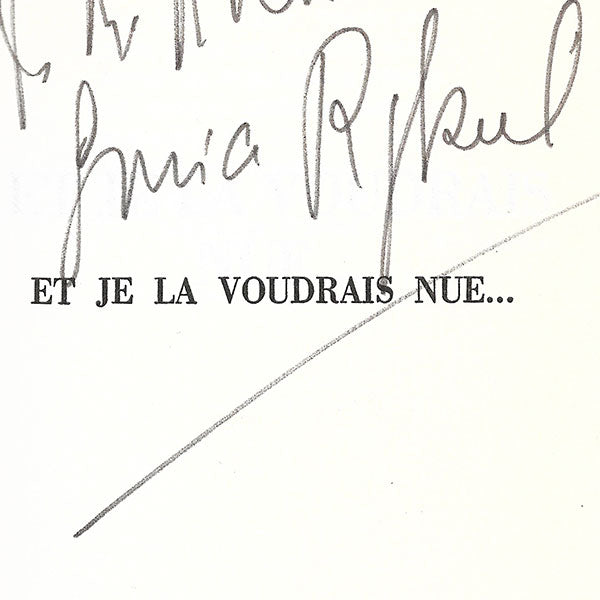 Rykiel - Et je la voudrais nue, avec envoi autographe signé de Sonia Rykiel (1979)