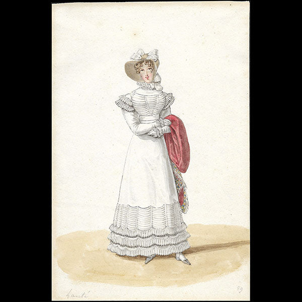 Dessin de Louis-Marie Lanté pour le Journal des Dames et des Modes (1821)