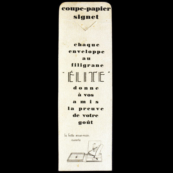 Marque page Elite, Grand prix des Arts Décoratifs, par Georges Lepape (1925)