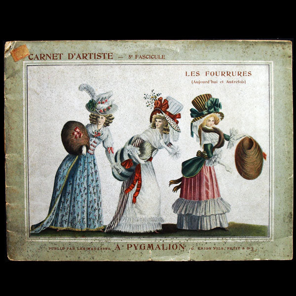 Carnet d'artiste, les Fourrures d'aujourd'hui et d'autrefois, catalogue des magasins Pygmalion (1911)