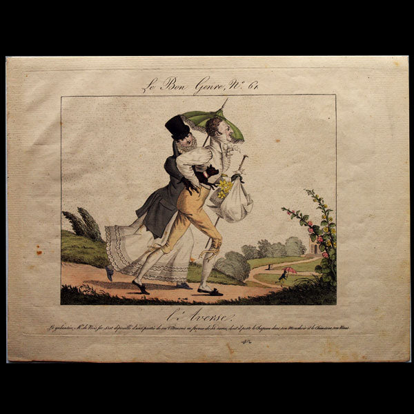Le Bon Genre, gravure n°61, l'Averse (1813)