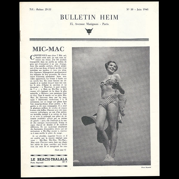 Heim - Bulletin Heim, n°10 (1948, juin), couverture de Maywald