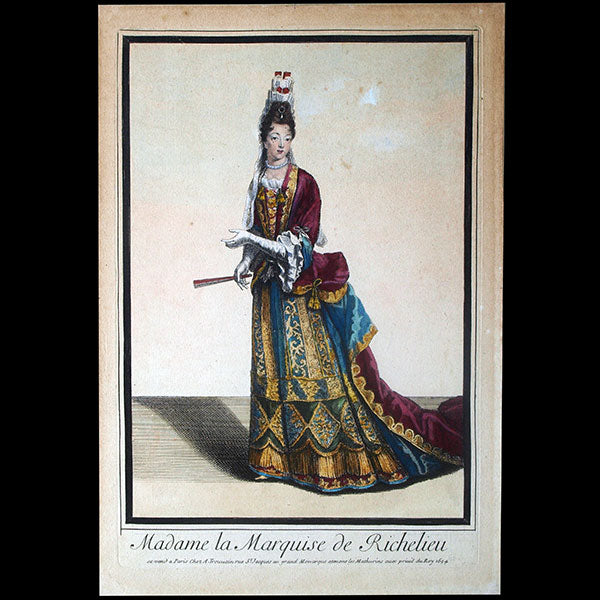 Trouvain - Madame la Marquise de Richelieu, portrait en mode (1694)