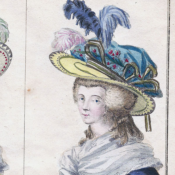 Cabinet des modes, planche III, 18ème cahier - Deux femmes en caracos (1er août 1786)