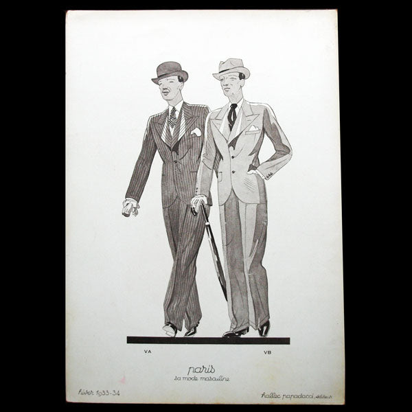 Paris, sa mode masculine, automne-hiver 1933-1934