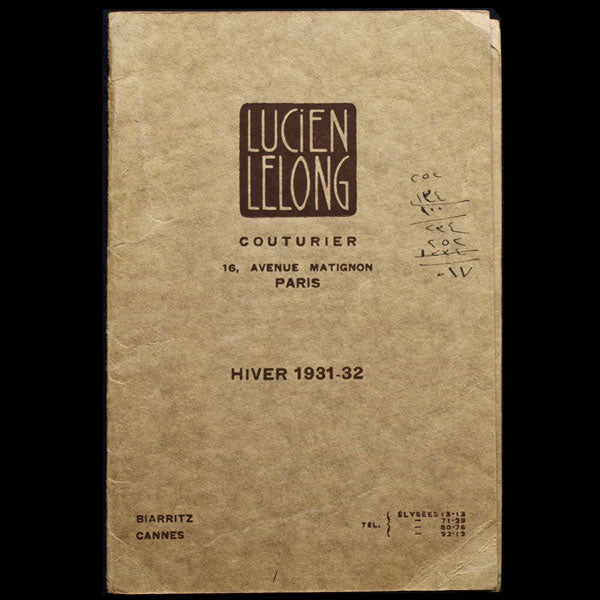 Lucien Lelong - Carnet de collection, Hiver 1931-1932