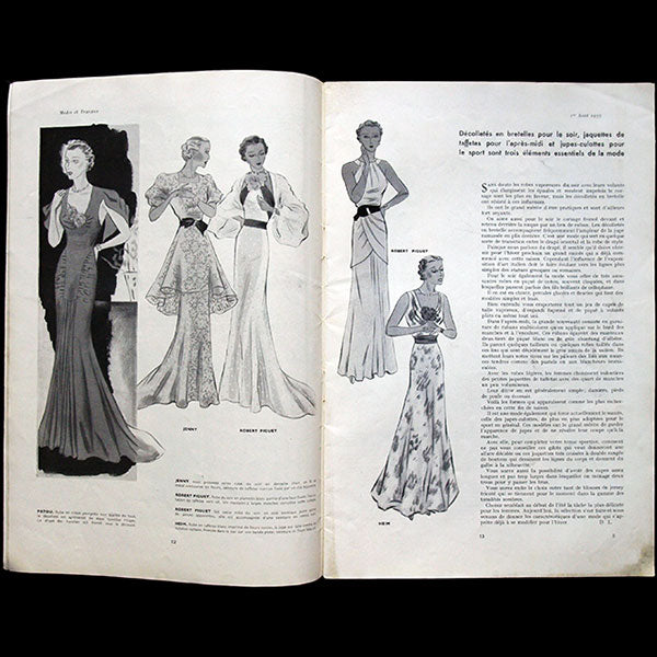 Modes et Travaux, 1er août 1935, couverture d'un modèle de Chanel