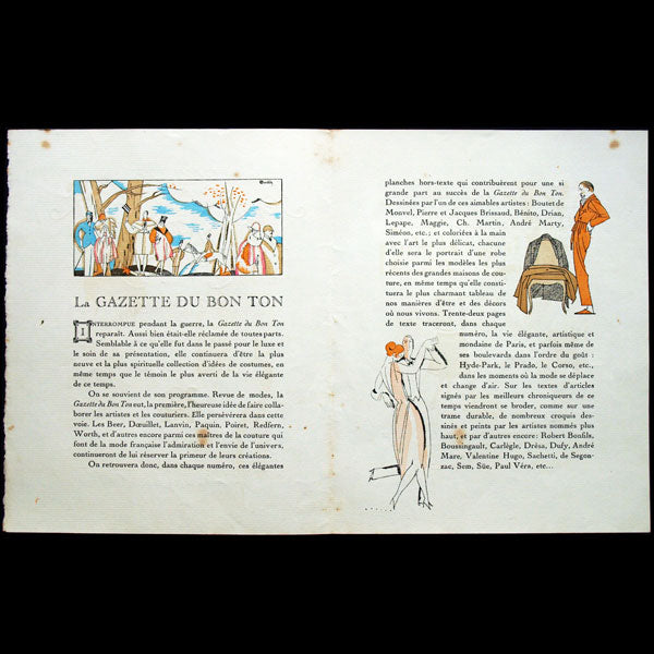 Gazette du Bon Ton, plaquette de présentation de la revue, à l'occasion de sa reparution (1920)