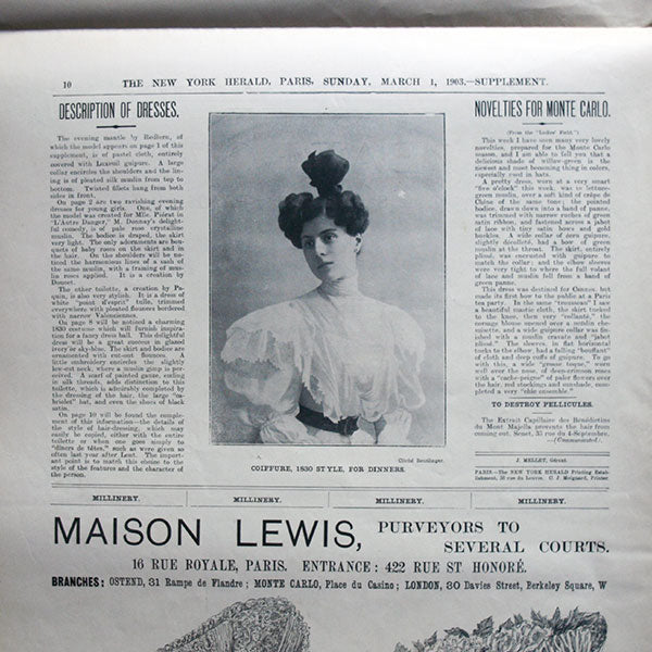 The New York Herald Fashion Supplement, March 1st, 1903