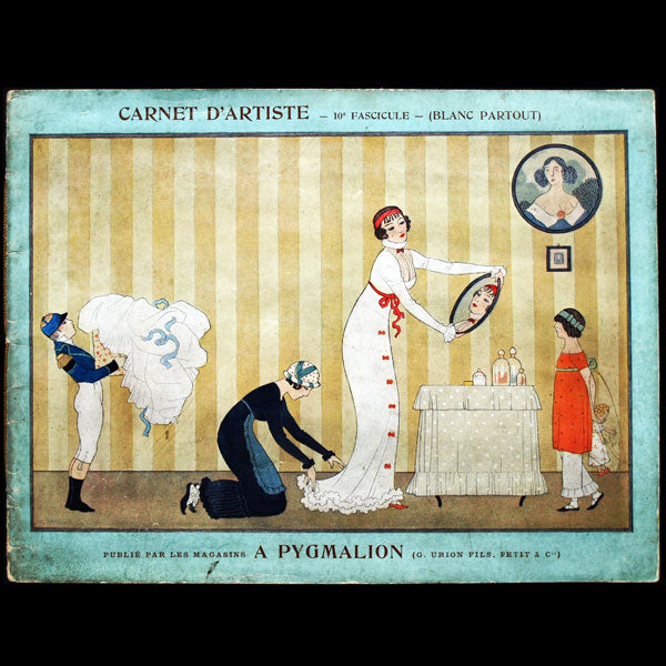 Carnet d'artiste, 10ème fascicule, catalogue des magasins Pygmalion, couverture de George Barbier (1913)