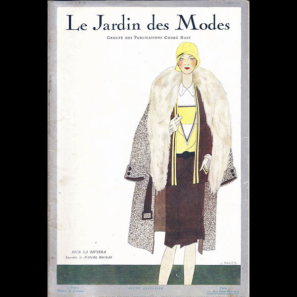 Le Jardin des Modes, n°114, 15 janvier 1929, couverture de Jean Pagès