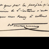 Uzanne - Carte de correspondance autographe signée, circa 1900