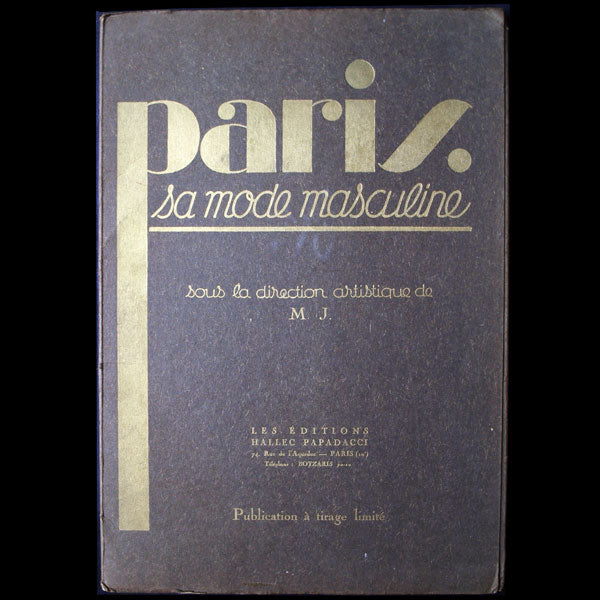 Paris, sa mode masculine, automne-hiver 1933-1934