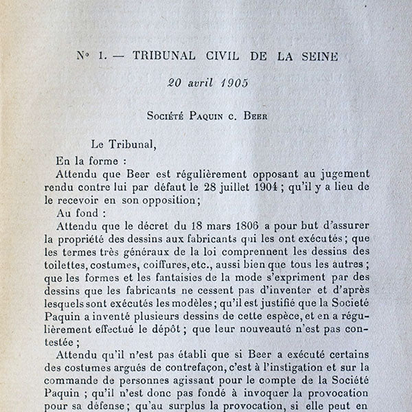 La Mode devant les Tribunaux, législation & jurisprudence (1914)