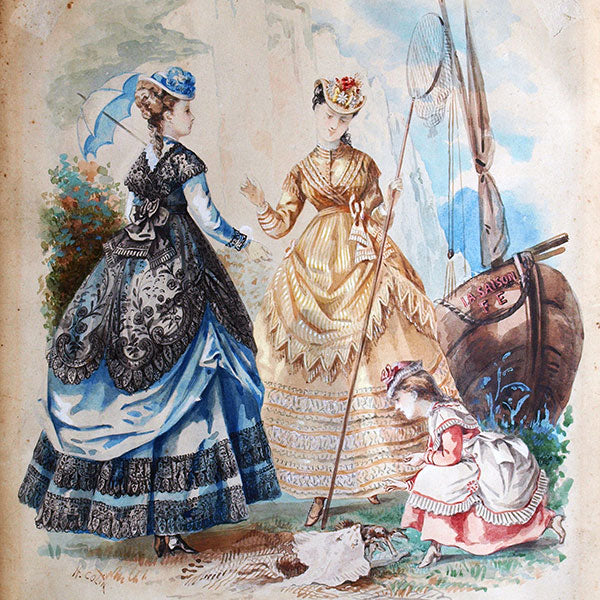 Héloise Colin Leloir - Dessin pour la revue de mode La Saison (1869)