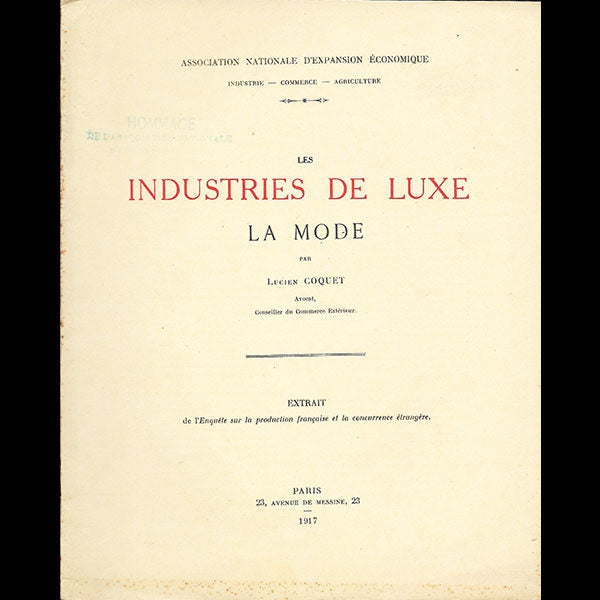 Coquet - Les industries de luxe : la mode (1917)