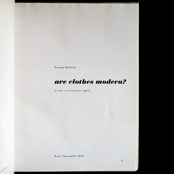 Bernard Rudofsky - Are Clothes Modern? an Essay on Contemporary Apparel (1947)