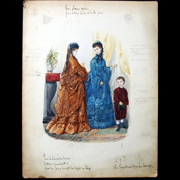Dessin de Laure Noel Colin pour le Journal des Demoiselles (1873)