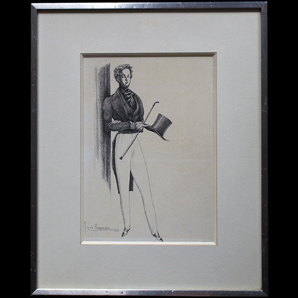 Le dandy, portrait présumé de George Brummell, dessin de Georges Lepape (1948)