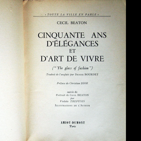 Cecil Beaton - Cinquante ans d'élégances et d'art de vivre, édition française de Glass of fashion (1954)