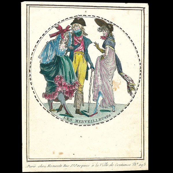 Incroyables et Merveilleuses, suite de 4 gravures (circa 1797)