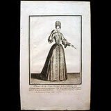 Dame de la cour vestue à la Sultane, gravure de Nicolas Bonnart d'après Robert Bonnart (circa 1690)