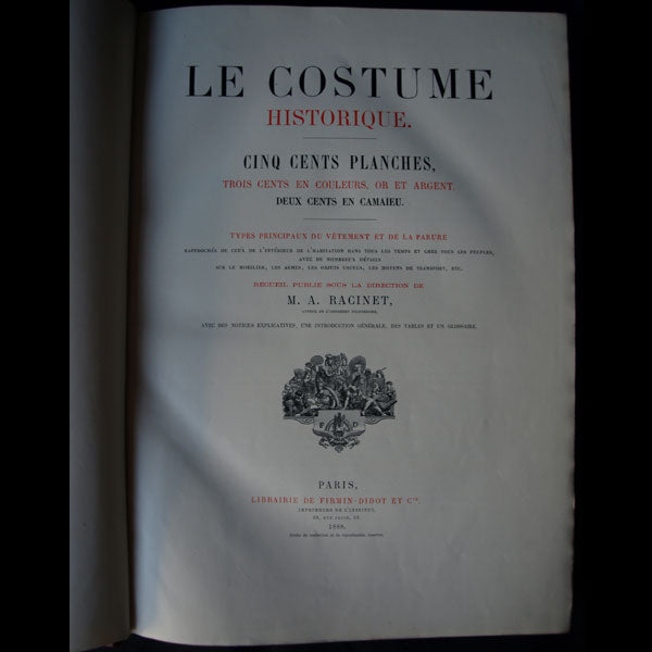 Racinet - Le Costume Historique, édition in-folio (1888)