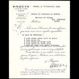 Paquin - Avis d'expédition de la maison de couture, 3 rue de la Paix (1928)