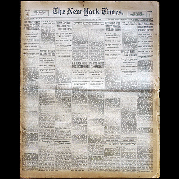 The New York Times, July 20th 1930