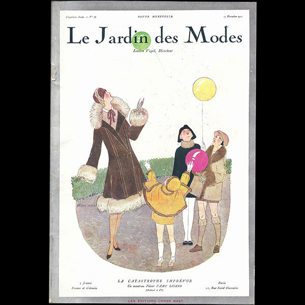 Le Jardin des Modes, n°76, 15 novembre 1925, couverture d'Helen Smith