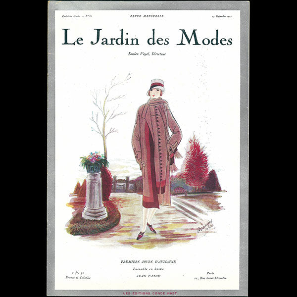 Le Jardin des Modes, n°62, 15 septembre 1924, couverture de Jean Grangier