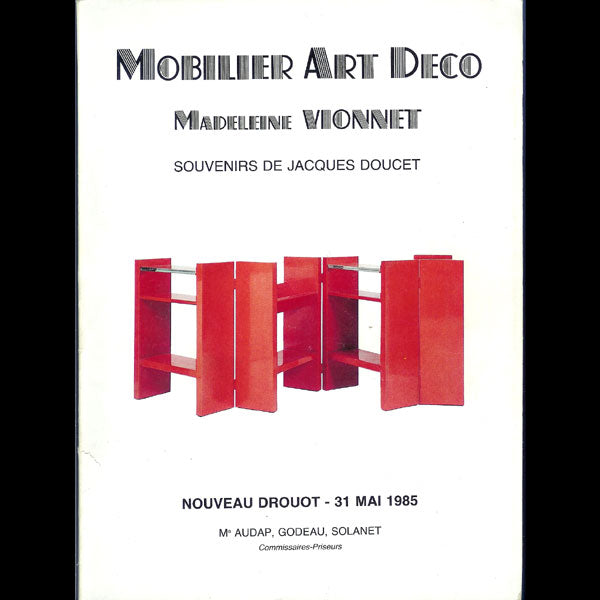 Vionnet - Catalogue de la vente Madeleine Vionnet, souvenirs de Jacques Doucet (1985)