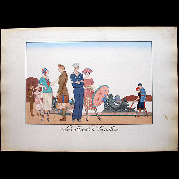 George Barbier - Le Bonheur du Jour ou les Grâces à la mode : Les Alliés à Versailles (1924)
