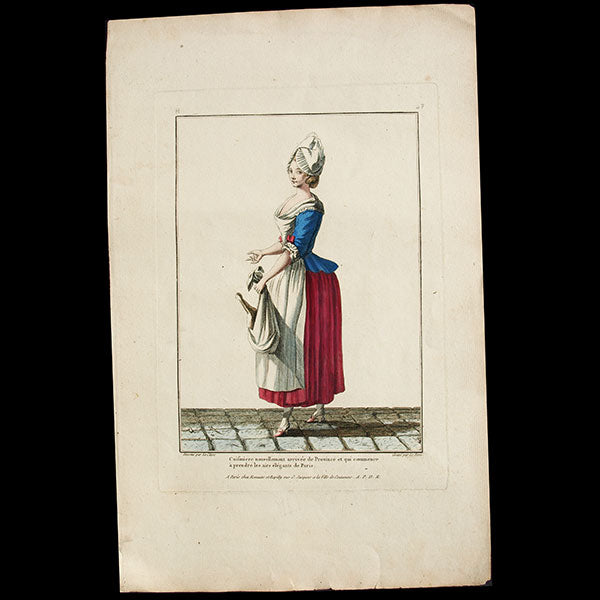 Gallerie des Modes et Costumes Français, gravure n° H 47, Cuisinière nouvellement arrivée de province (1778)