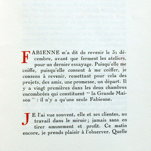 Caroline Reboux - Fabienne ou la conscience professionnelle par la Princesse Bibesco pour le magazine Vogue (1926)
