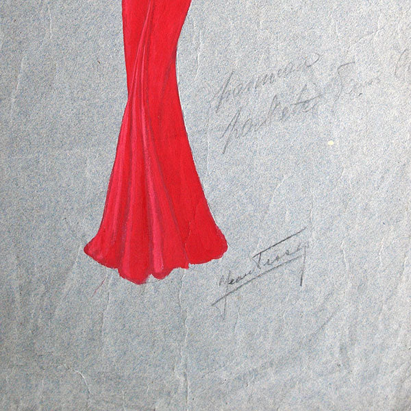 Jean Desses - Dessin d'une robe du soir, circa 1940