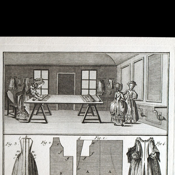 La couturière, planche de l'Encyclopédie Méthodique (1786)