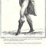 Gallerie des Modes et Costumes Français, 1778-1787, gravure n° ppp 365, l'Agioteur du Palais Royal par Watteau (1787)