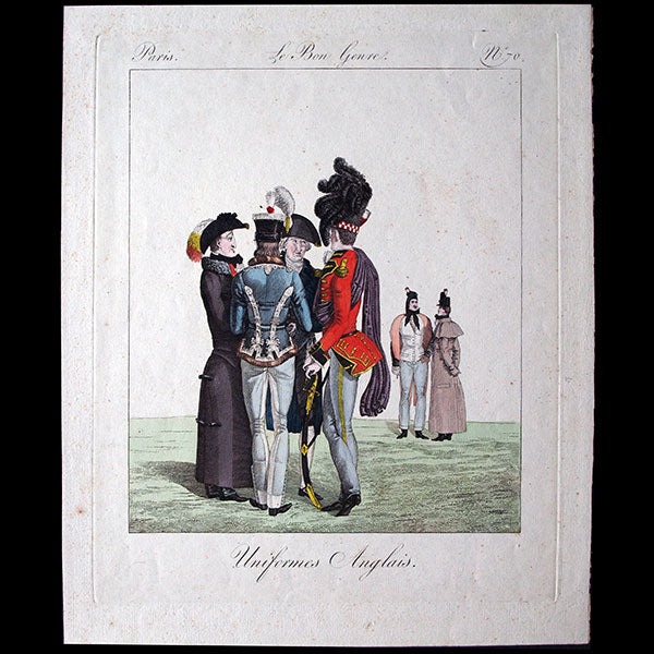 Le Bon Genre, gravure n°70, Uniformes Anglais (1814)