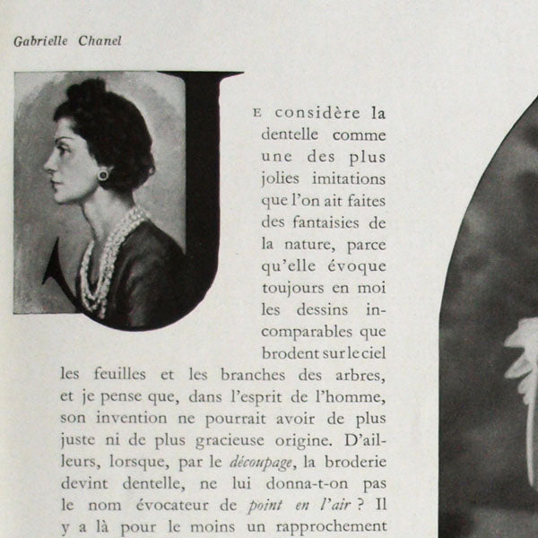 L’Illustration, 29 avril 1939 : « Dentelle » par Gabrielle Chanel