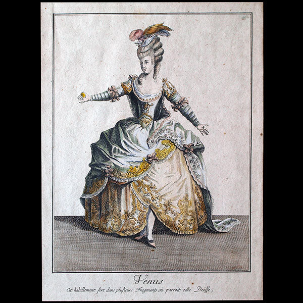 Gallerie des Modes et Costumes Français, 1778-1787, copie d'époque de la gravure n° aa 150, Venus (circa 1779)