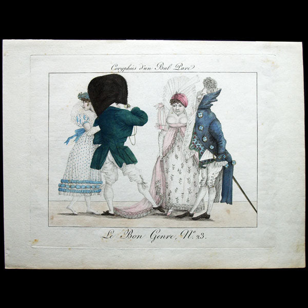 Le Bon Genre, gravure n°23, Coryphées d'un Bal Paré (1806)