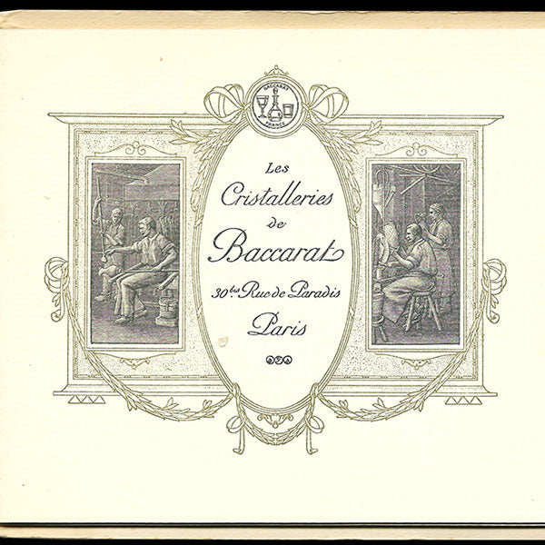 Plaquette des Cristalleries de Baccarat, 30 bis rue de Paradis à Paris (circa 1910-1920)