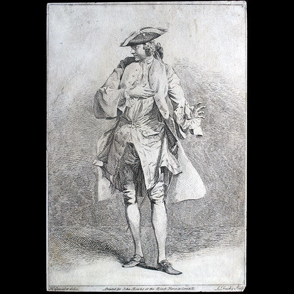 Gravelot - Homme élégant, gravure de la Suite de Figures de Mode masculine Gentlemens Modern Habits (1744)