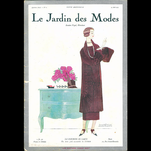 Le Jardin des Modes, n°61, 15 août 1924, couverture de Georges Geffroy