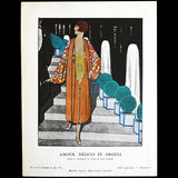 Gazette du Bon Ton - Amour, Délices et Orgues, robe et manteau du soir de Paul Poiret, planche d'André Marty (n°8, 1924-1925)