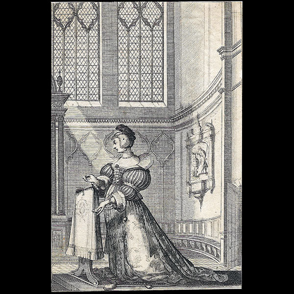 Abraham Bosse - La Noblesse Française à l'Eglise - Figure féminine (circa 1629)
