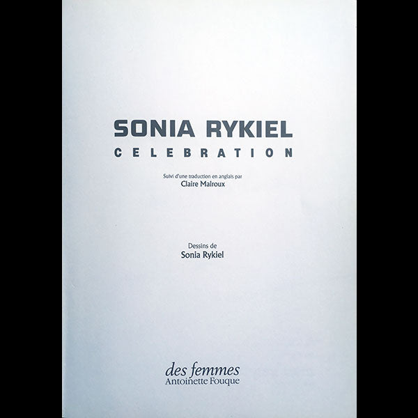 Rykiel - Célébration, tirage numéroté, avec envoi autographe signé de Sonia Rykiel (1988)