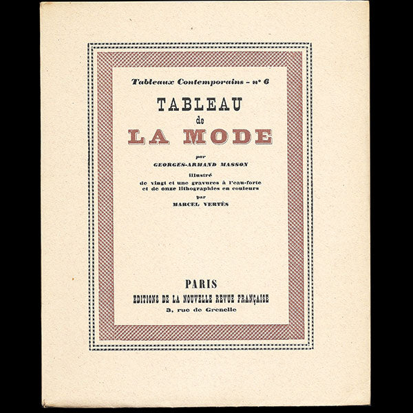 Masson - Tableau de la Mode, illustrations de Marcel Vertès (1926)