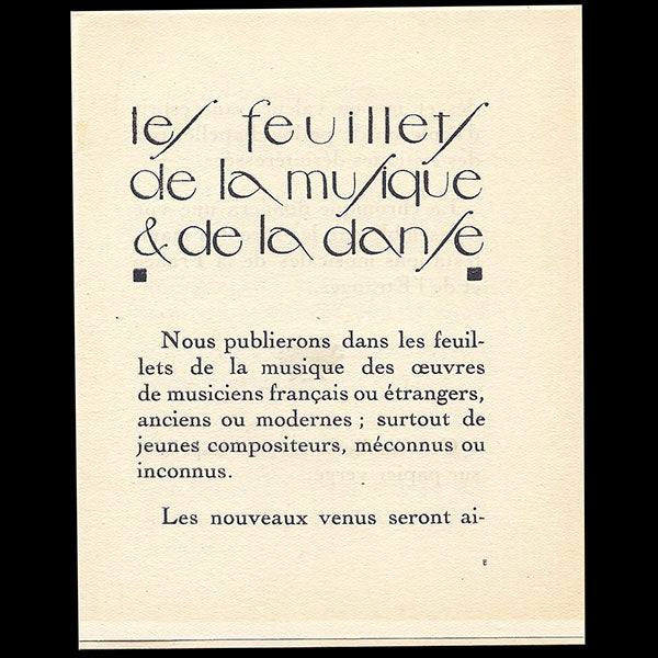 Feuillets d'Art - maquette miniature de présentation de la revue (1919)